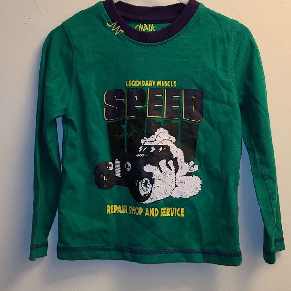 Long sleeve muscle car shirt for toddler boy